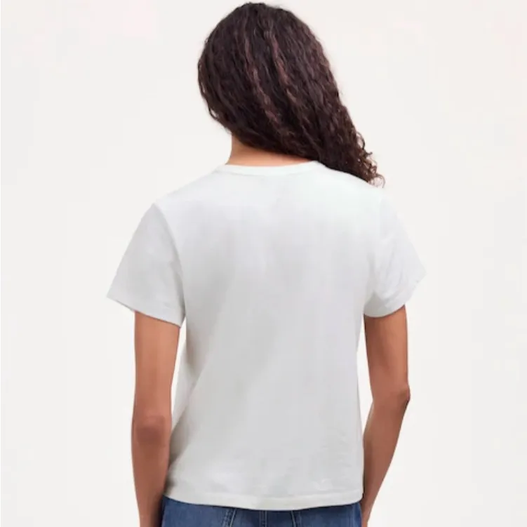 Madewell Womens White The Perfect Crewneck Tee in Cotton - Image 2