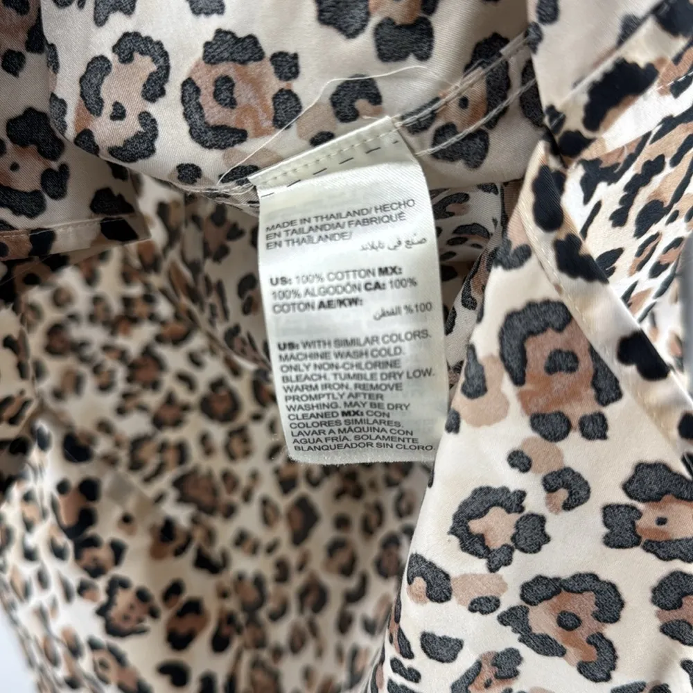 Chico's No Iron Leopard Print Button Down Shirt 3 XL office casual animal print - Image 9