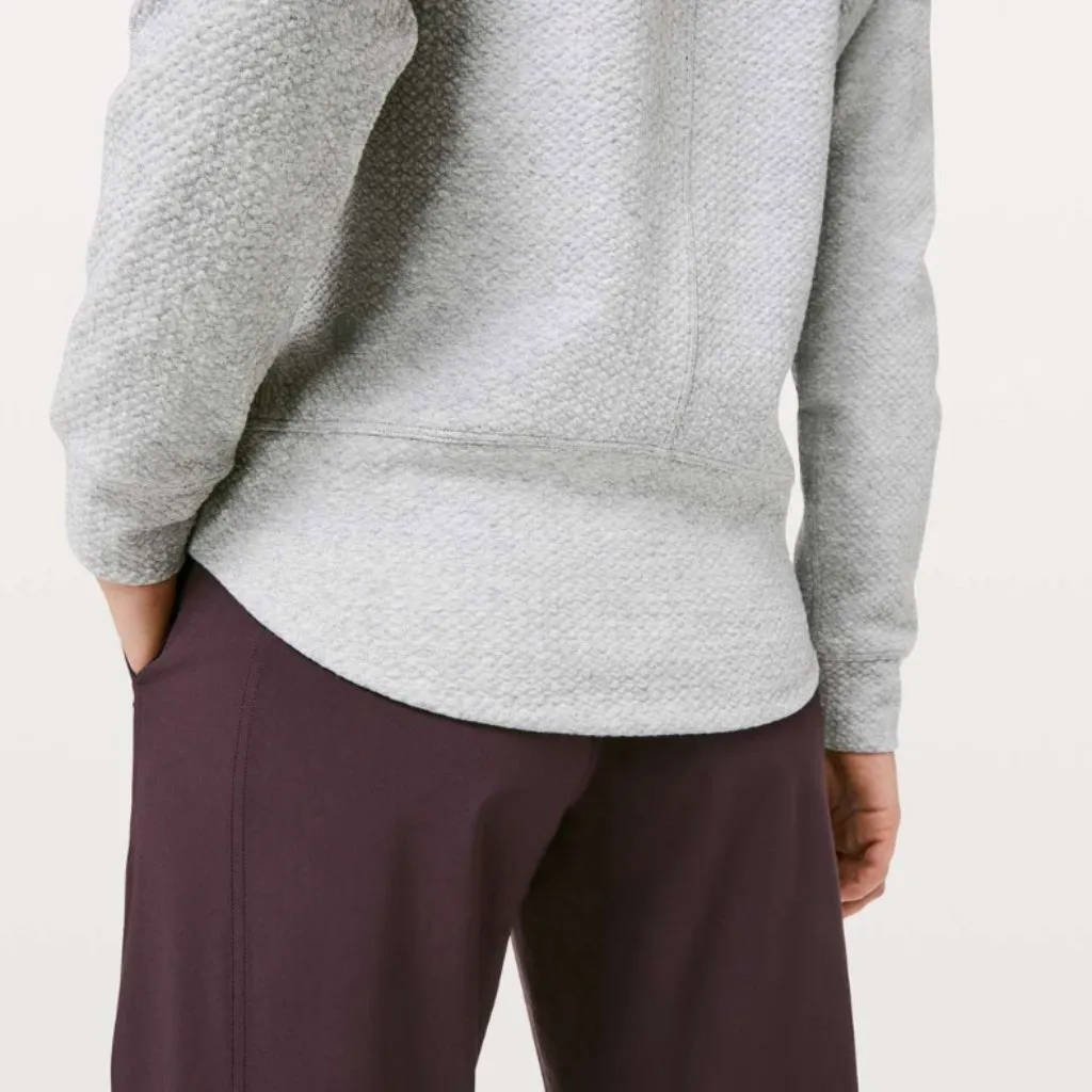 Lululemon Catch a Moment Crew Neck Pullover Heathered Core Light Grey Sz 4 - Image 3