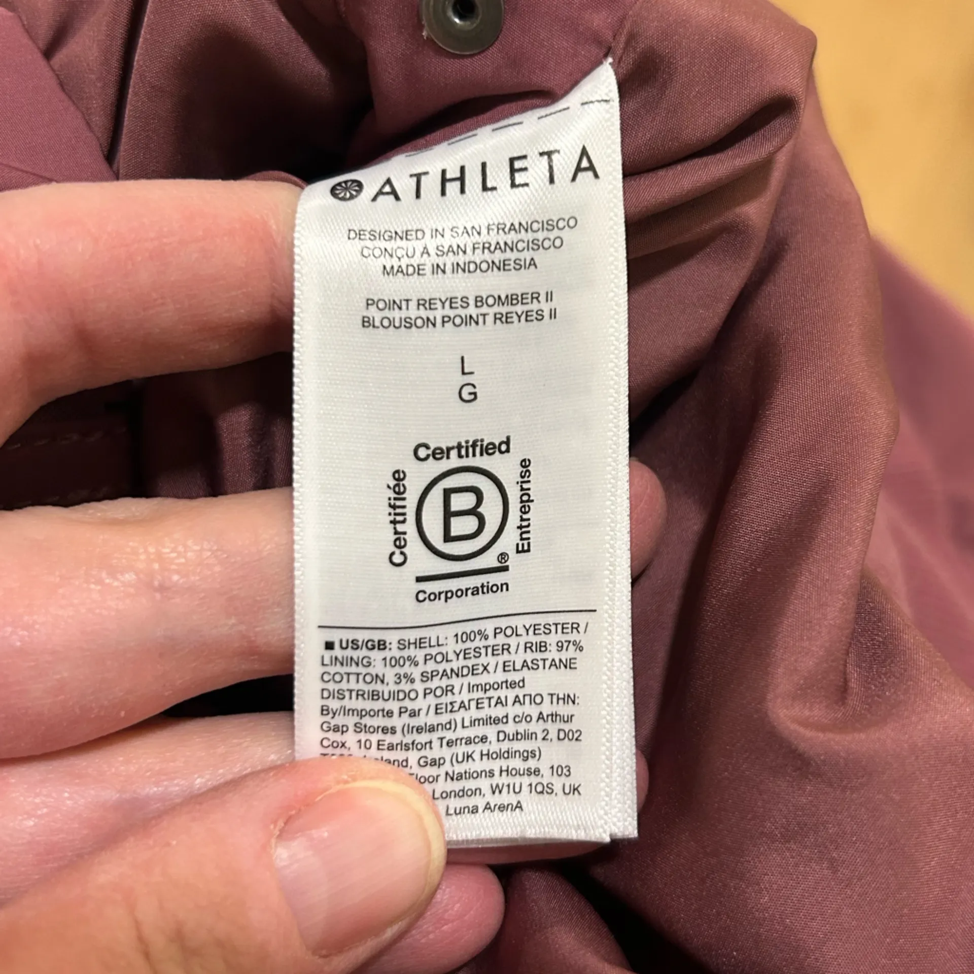 Athleta Point Reyes Bomber II Jacket in Tawny Rose Pink Size Large - Image 11