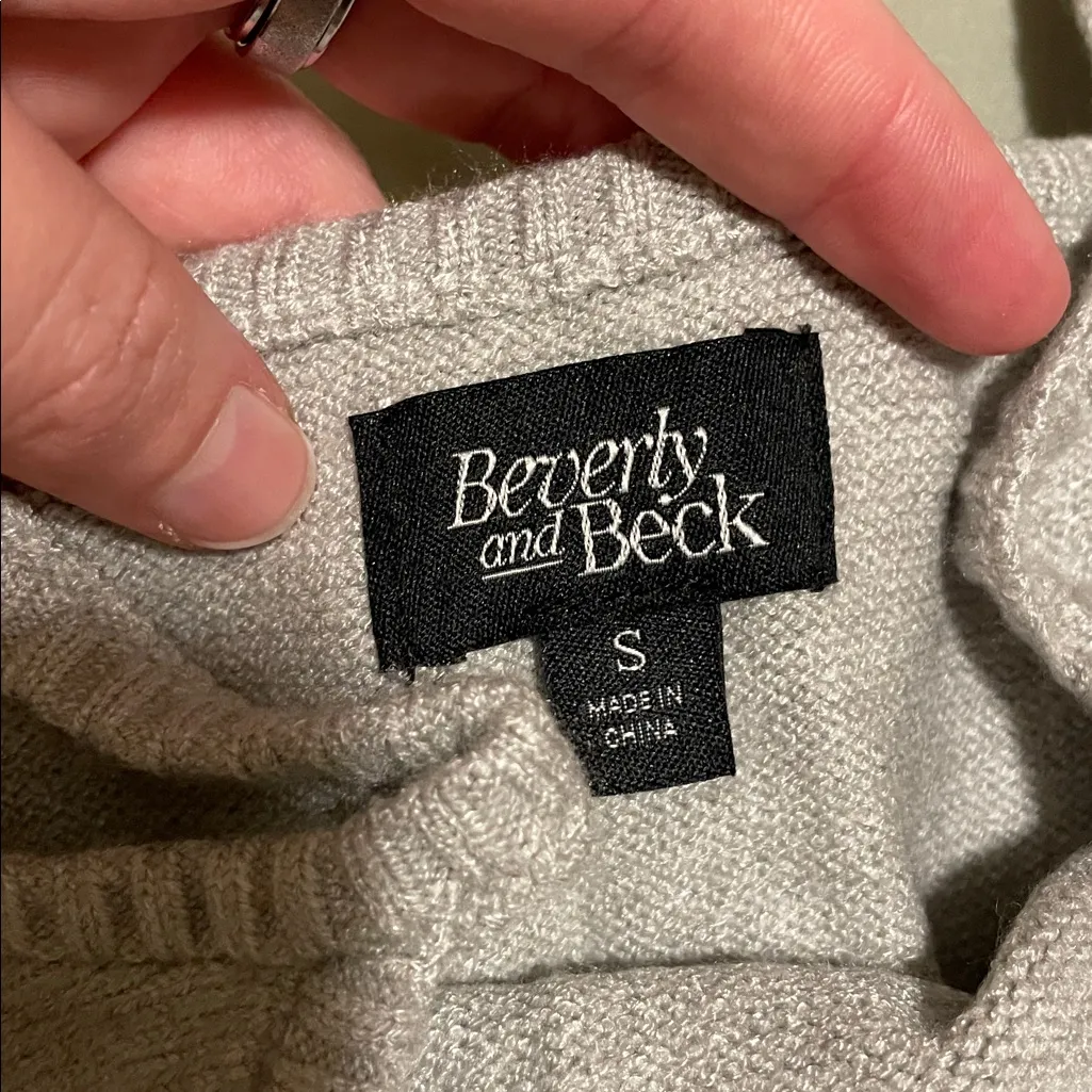 Grey Knit Beverly and Beck Cropped Tank Top Gray - Image 3