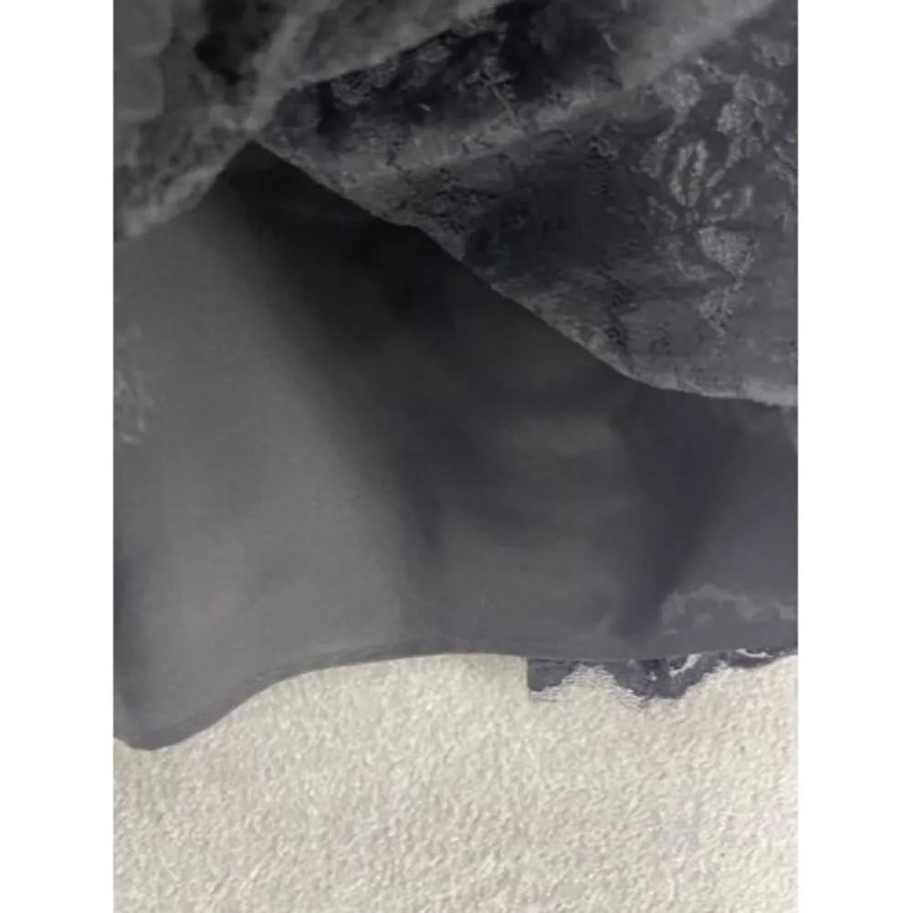 LOFT Ann Taylor Women's Dress Lace Overlay Solid Black Sleeveless Size 6 Petite - Image 7