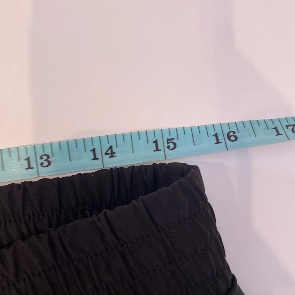 Aqua Black Silky Stretchy Pants Tapered Cuffs Elastic Waistband Polyester Women - Image 9