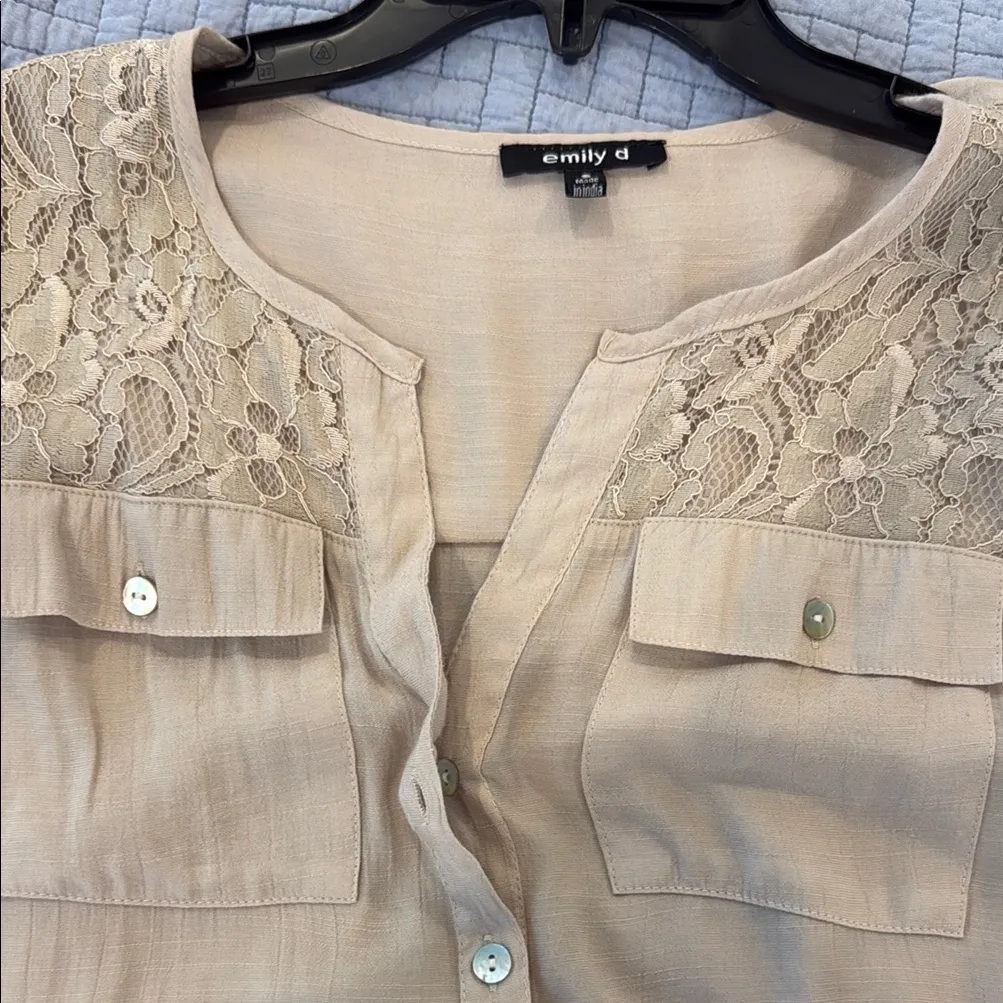 Women's Cream Lace Top - Image 2