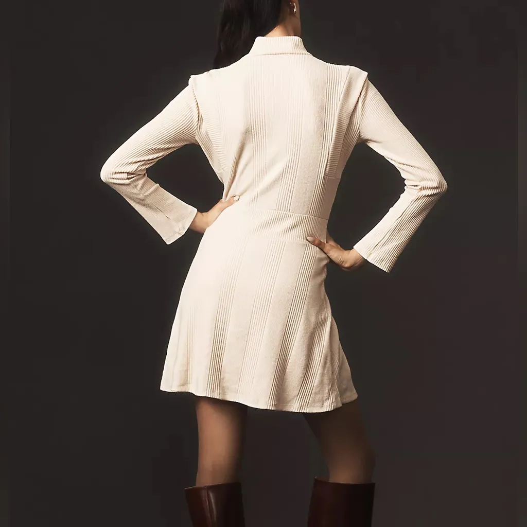 MAEVE BY ANTHROPOLOGIE Strong Shoulder Mini Sweater Dress - Image 2