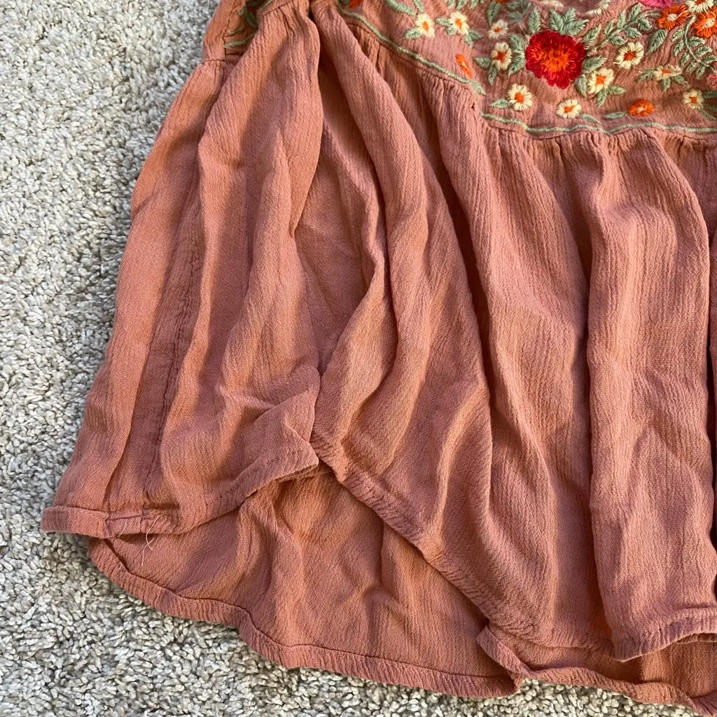 Embroidered Floral pink tank Top - Image 5