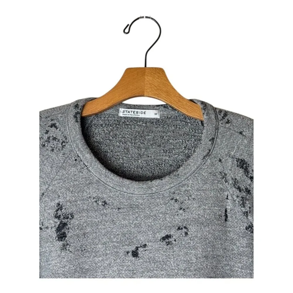 Stateside Sweatshirt Women Medium Gray Distressed Pullover Streetwear Athletic - Image 3