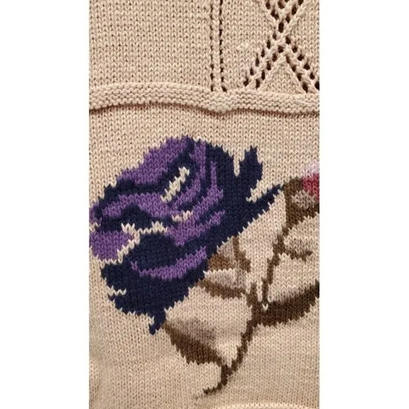 Leslie Fay  Petite Vintage Beige Sweater - Image 4