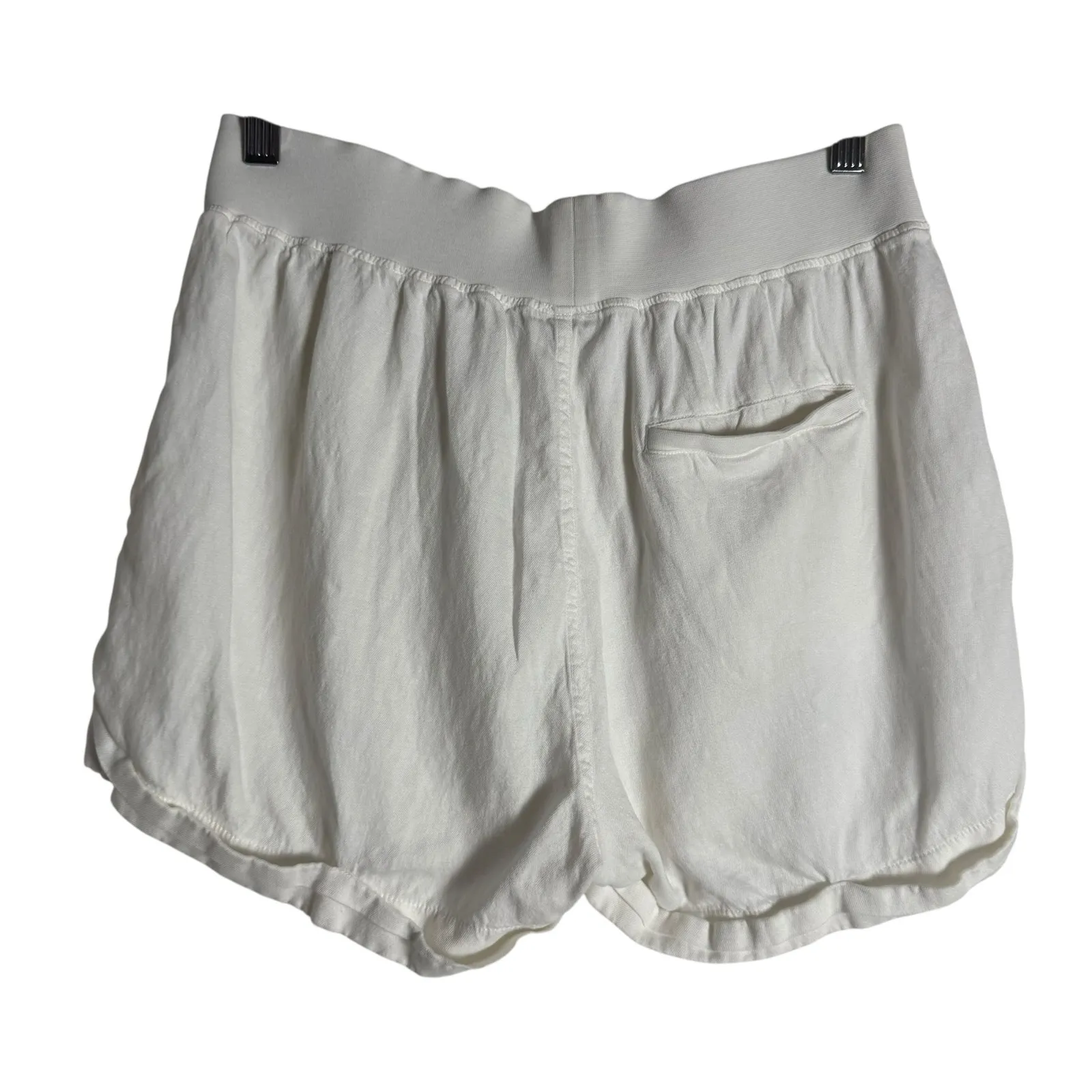 Faherty Arlie White Linen Blend Casual Lounge Pull-On Coastal Shorts Size Medium - Image 5