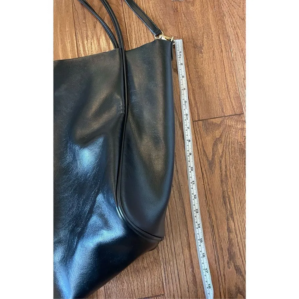 Black oversized tote bag with shoulder strap 15x14 - Image 3