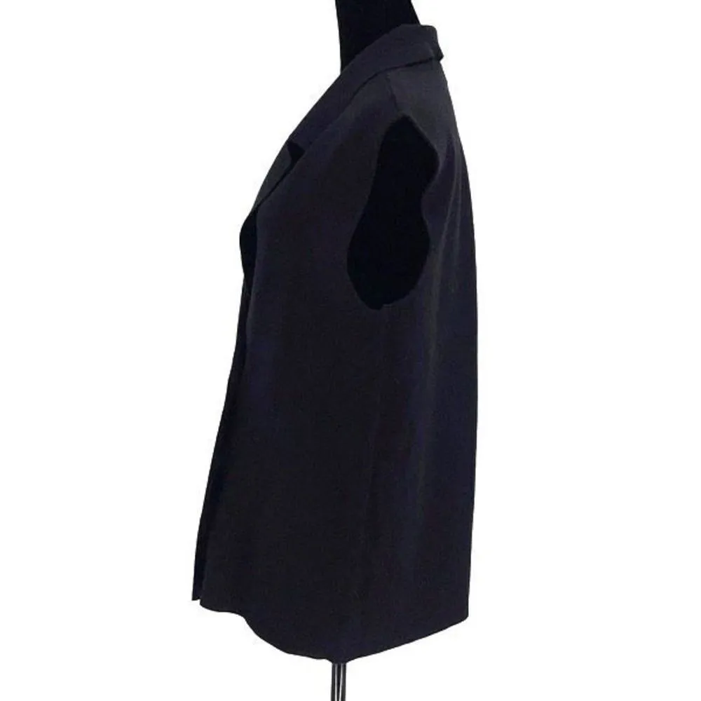 Marled by United Clothing Double Breasted Knit Sleeveless Rayon Blend Vest Black Size L - Image 3