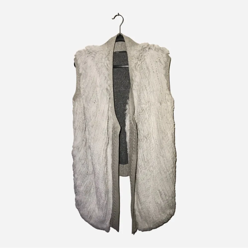 Vince rabbit fur wool back womens vest M/L - Image 3