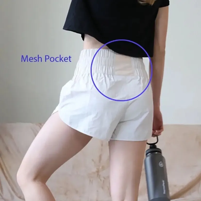 NWOT ZENANA WINDBREAKER SMOCKED WAISTBAND RUNNING ATHLETIC SHORTS L - Image 3