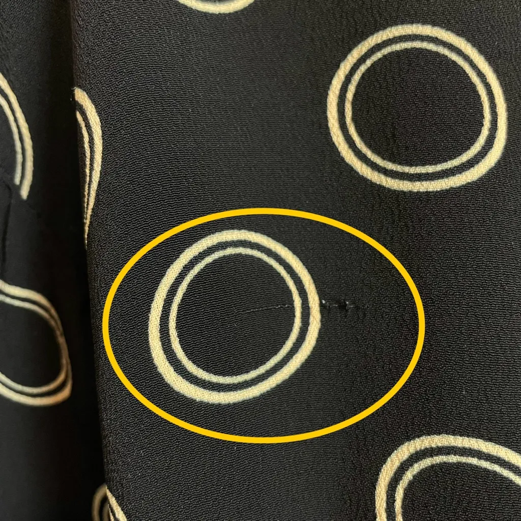 Betsey Johnson Cropped Blouse Black Circle Pattern‎ Tie Front Rayon Size Medium - Image 8