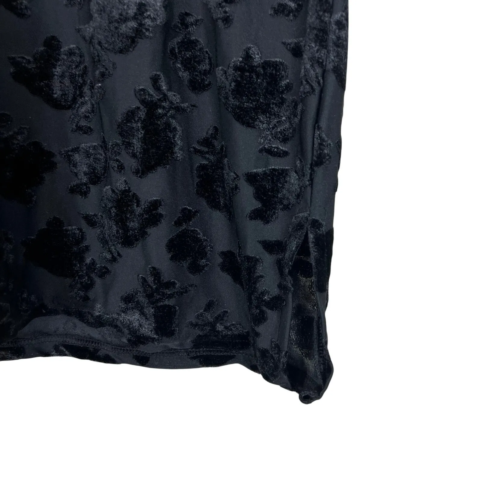 Vintage 4C London 2 Piece Jacket Top Set Womens M Black Burnout Velvet Floral Size M - Image 5