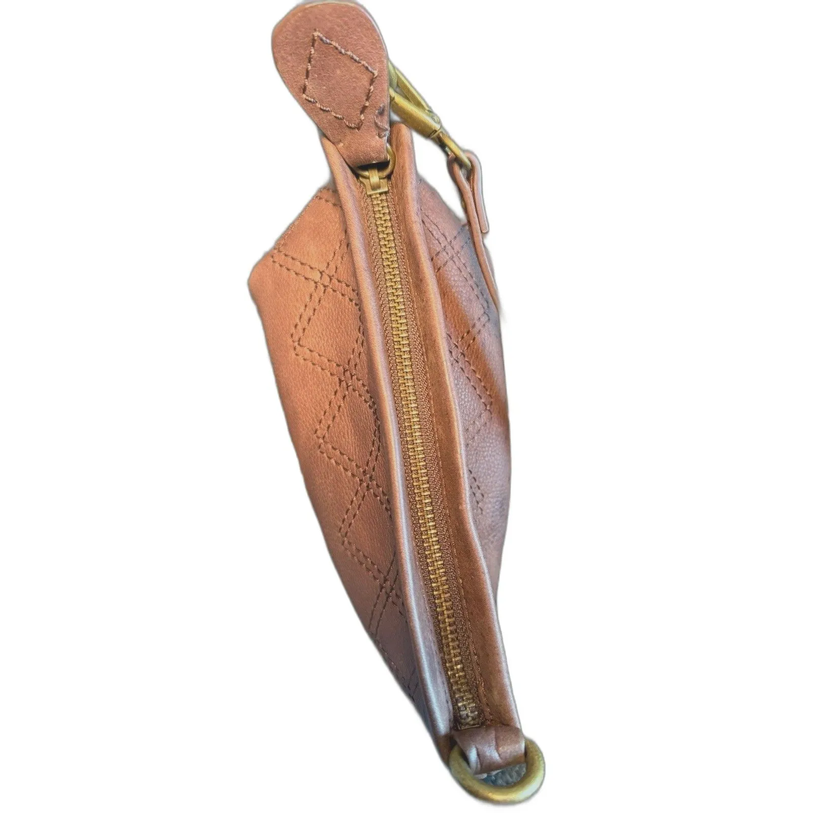 Vintage Eddie Bauer Brown Pebbled Leather Crossbody Shoulder Bag Travel Purse - Image 8