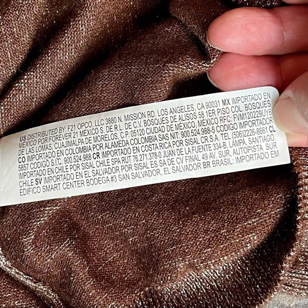 Forever 21 Metallic Knot Cropped Long Sleeve Sweater Medium - Image 10