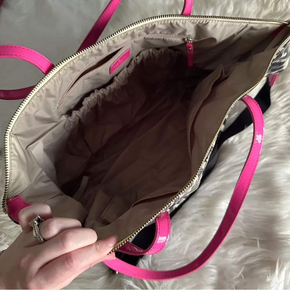 Kate Spade Leopard Print Tote Bag with Pink Accents - Image 4