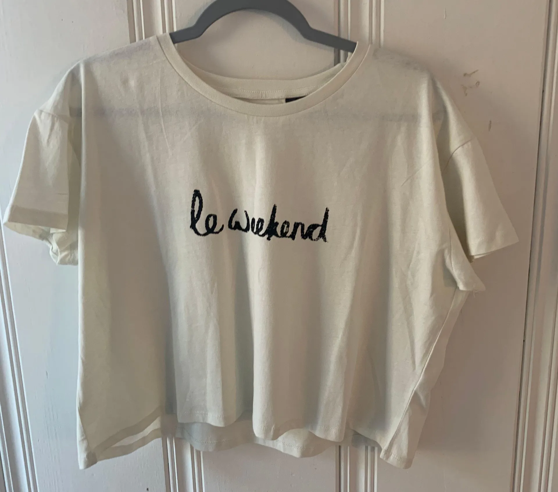 “Le Weekend” Graphic Crop Tee S - Image 2