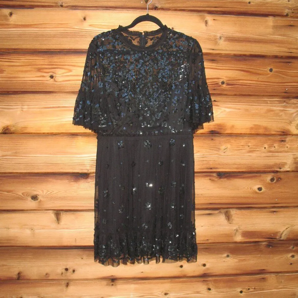 MAC DUGGAL 9143 Womens Black Embellished Illusion High Neck Mini Dress - Image 6