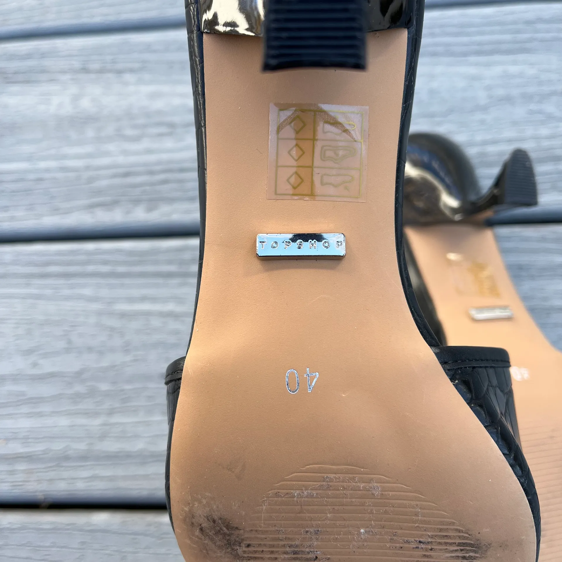 Topshop Crocodile Textured Heeled Mule - Image 6