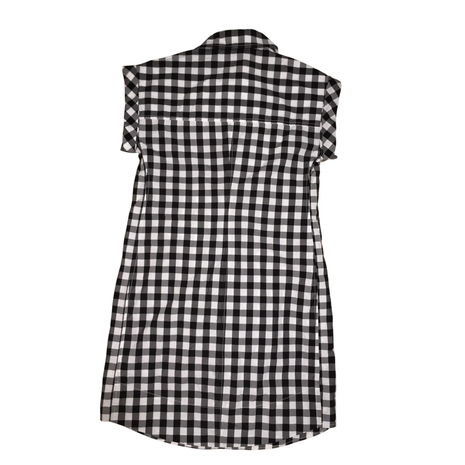J. Crew Classic Casual Checkered Short Sleeve Shirt Mini Dress XS Black White - Image 12