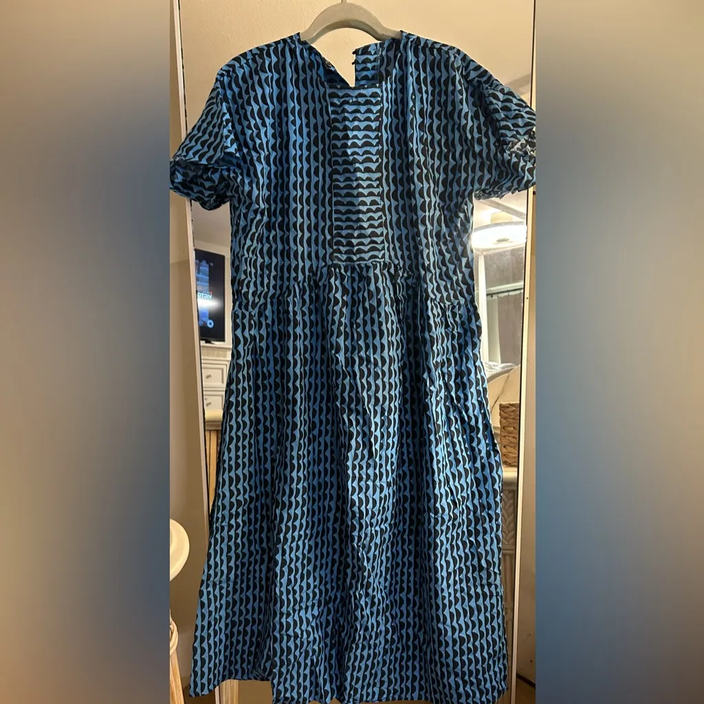 NEW Puffy Sleeves Dress Maxi Flowy Tiered Beach Long Dress One size 4 - Image 4