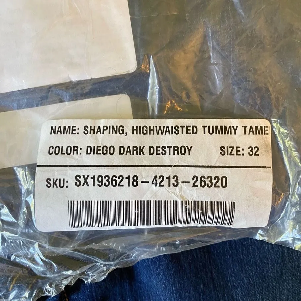 Justfab Womens Blue Distressed Shaping Stretch High Waisted Tummy Tame Jeans 32 - Image 7