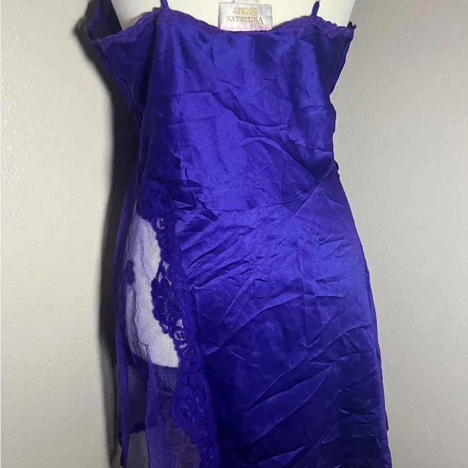 Vintage rare 90s Victoria’s Secret Elegant Purple Lace Nightgown - Image 6