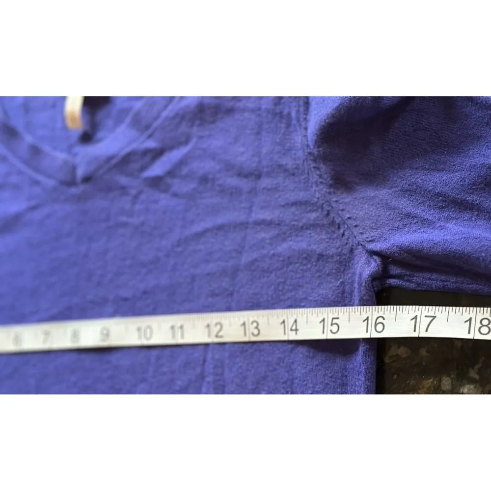 LOGO By Lori Goldstein XS Cardigan Sweater Cotton Cashmere Fairy Whimsical Blue - Image 5