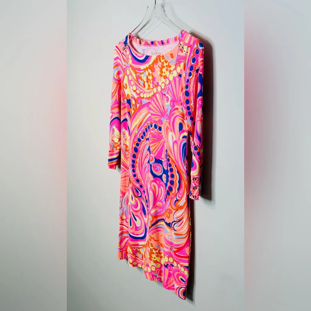 Lilly Pulitzer Women Sophie Pink Seashell Print Shift Knit Dress Size XS - Image 4