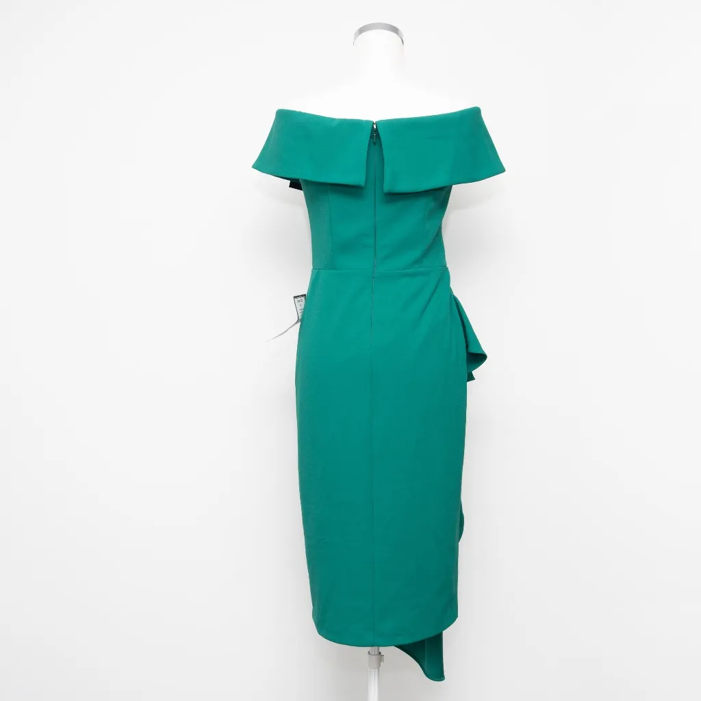 Betsy & Adam - Off-The-Shoulder Ruffle Sheath Dress - Image 5