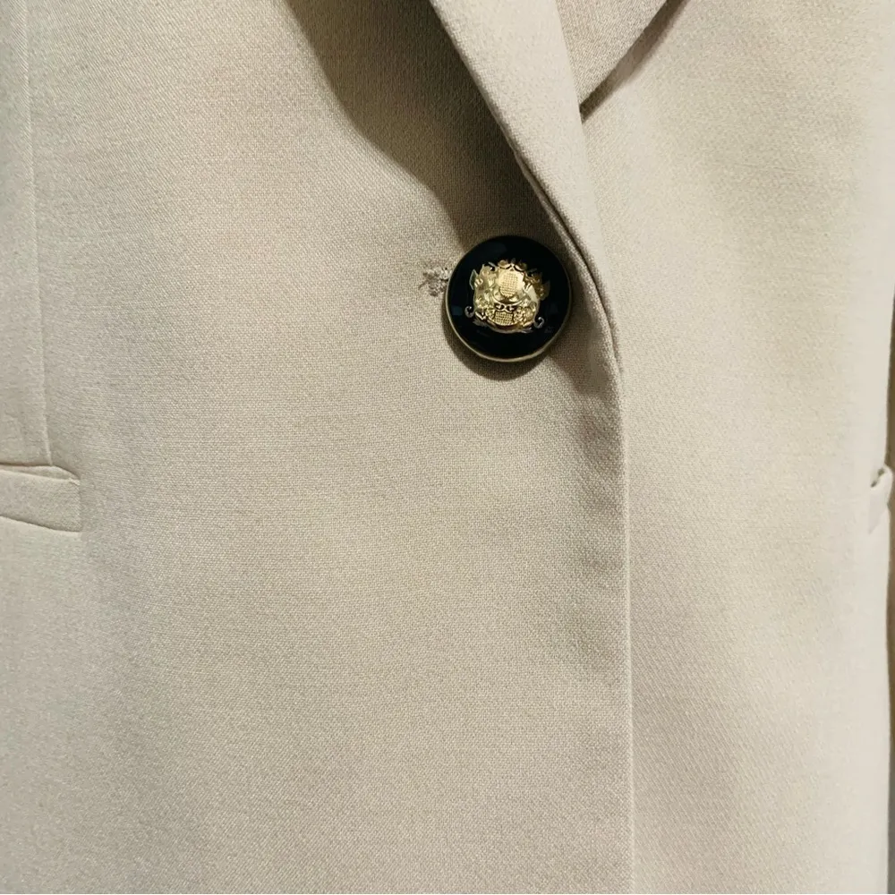ZARA New Women Long Sleeves Gold Button Long Lapel Collar Blazer Size M - Image 11