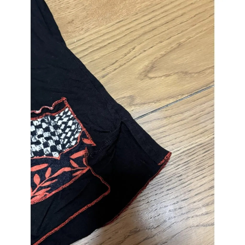 Parsley & Sage Tunic Top Size Medium Jersey Knit Stretch‎ Art To Wear Black Red - Image 9