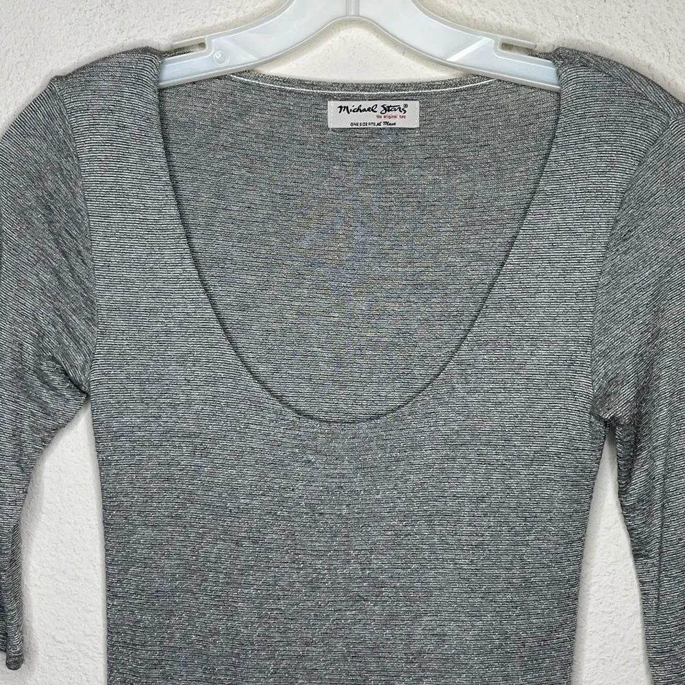 Michael‎ Stars Metallic Silver Long Top - Image 4