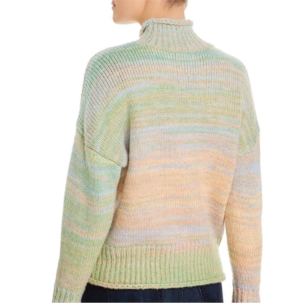 525 America space dye mock neck pastel sweater women's large - Image 3