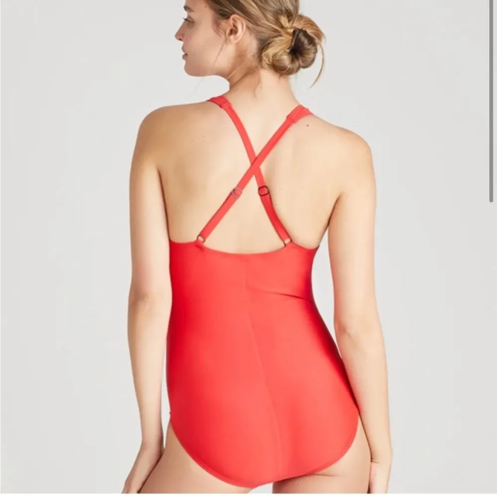 NWT Yummie ‘Maia’ one piece plunge swimsuit 12 Red - Image 5