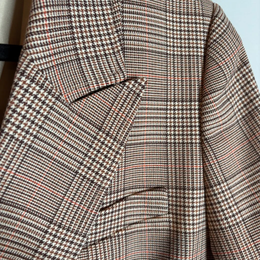 Loft Plaid Double Breasted Blazer Jacket - Image 4