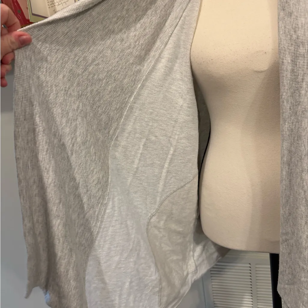 Athleta Light Gray Open Front Cardigan size medium - Image 5