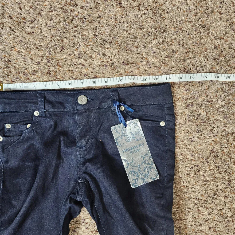 Highway Jeans Women High Waist Dark Blue Skinny Leg Denim Pants Size 1 - Image 8