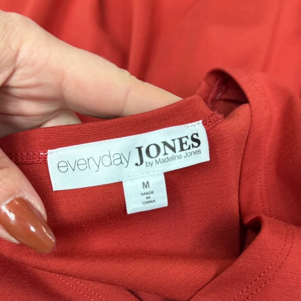 Everyday Jones by Madeline Jones Rust Red Long Sleeve Dress High Low Hem, Size M Orange Size M - Image 2