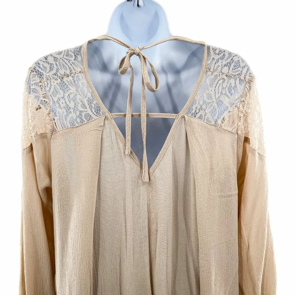 Umgee Lace Shoulder Boho Tunic Dress - Image 3