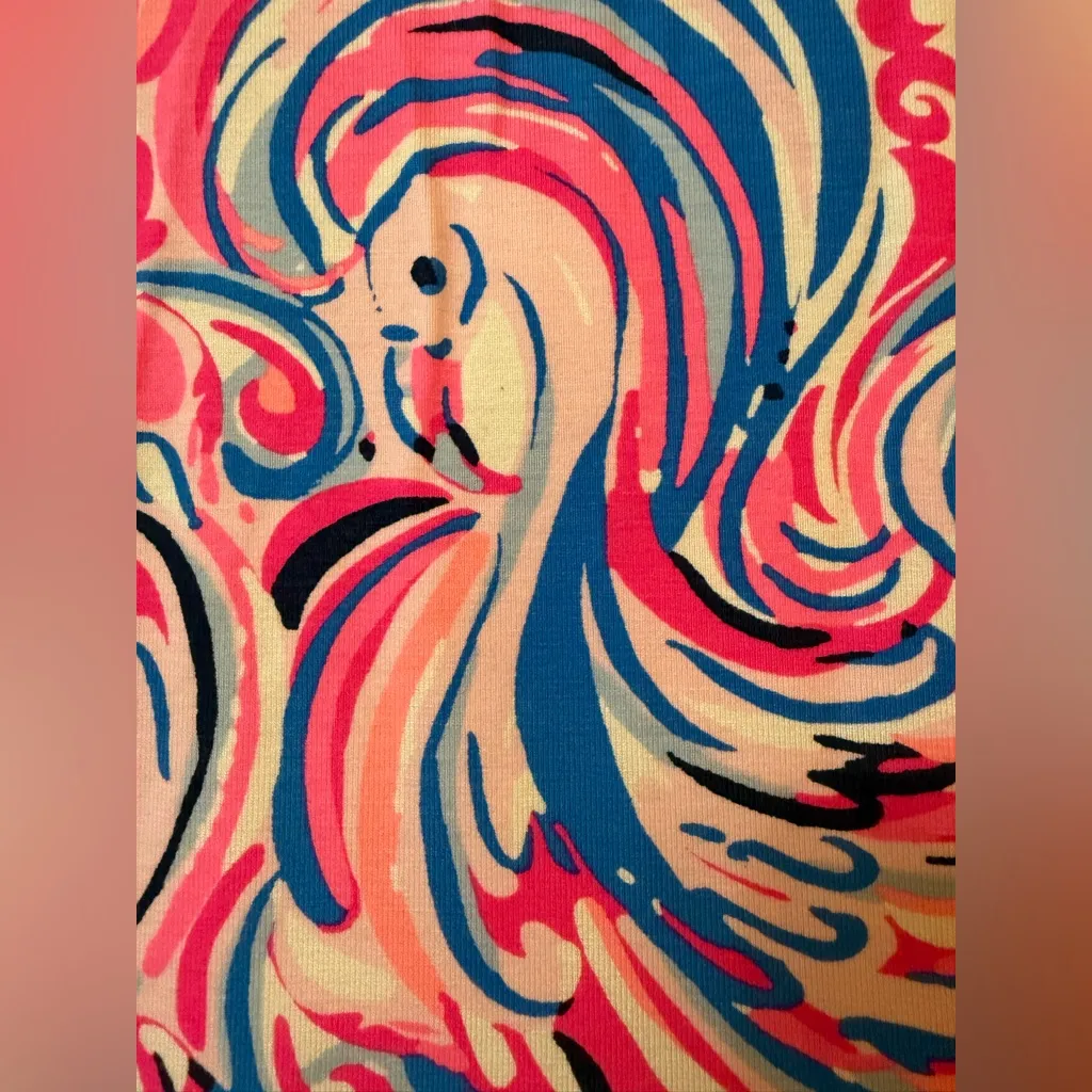 Lilly Pulitzer Ophelia Top RazBerry Flamingoals Shirt Colorful Preppy Pink Small - Image 3