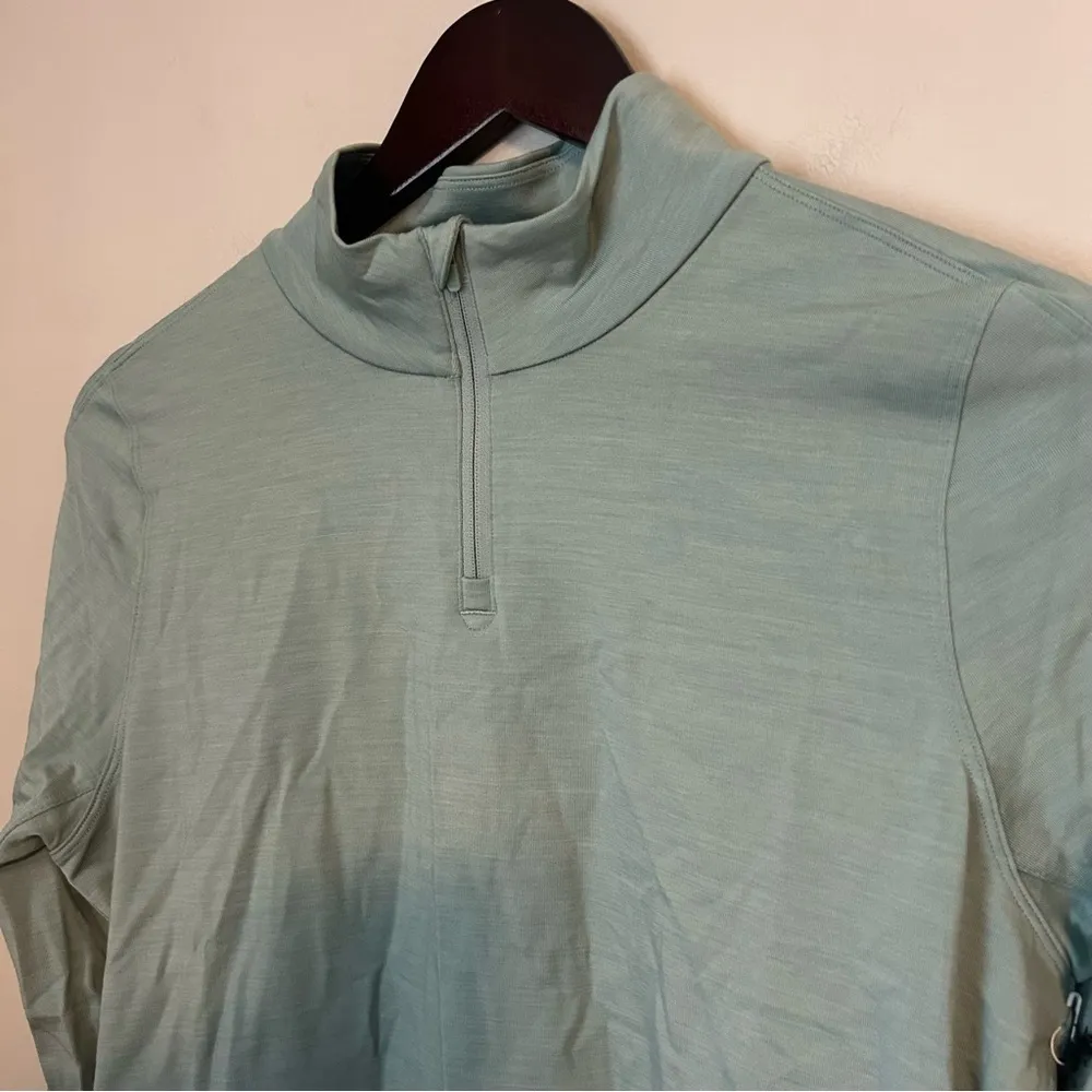 Allbirds Quarter Zip Pullover Natural Run Mid Layer Green Hush Athleisure Casual - Image 2