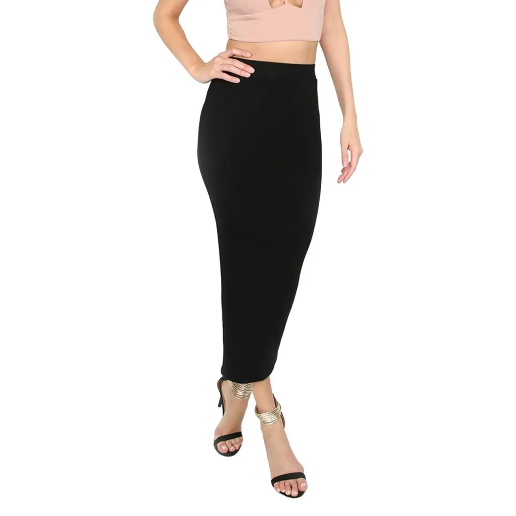 NWT MakeMeChic Black Below Knee Pencil Skirt - Image 2