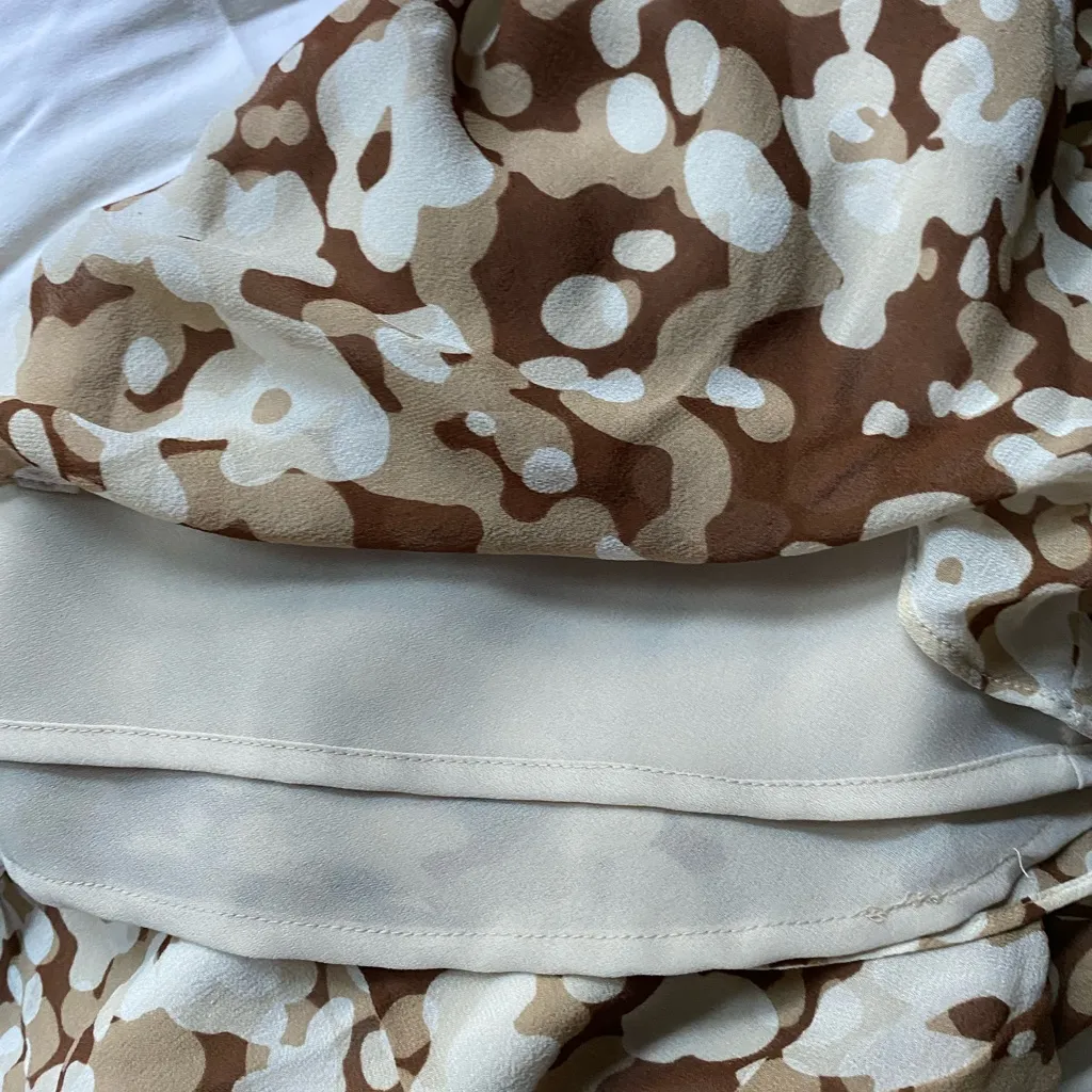 Vintage Y2K Kenneth Cole Silk Brown‎ White Slinky Polka Dot Halter Slip Dress 10 - Image 7