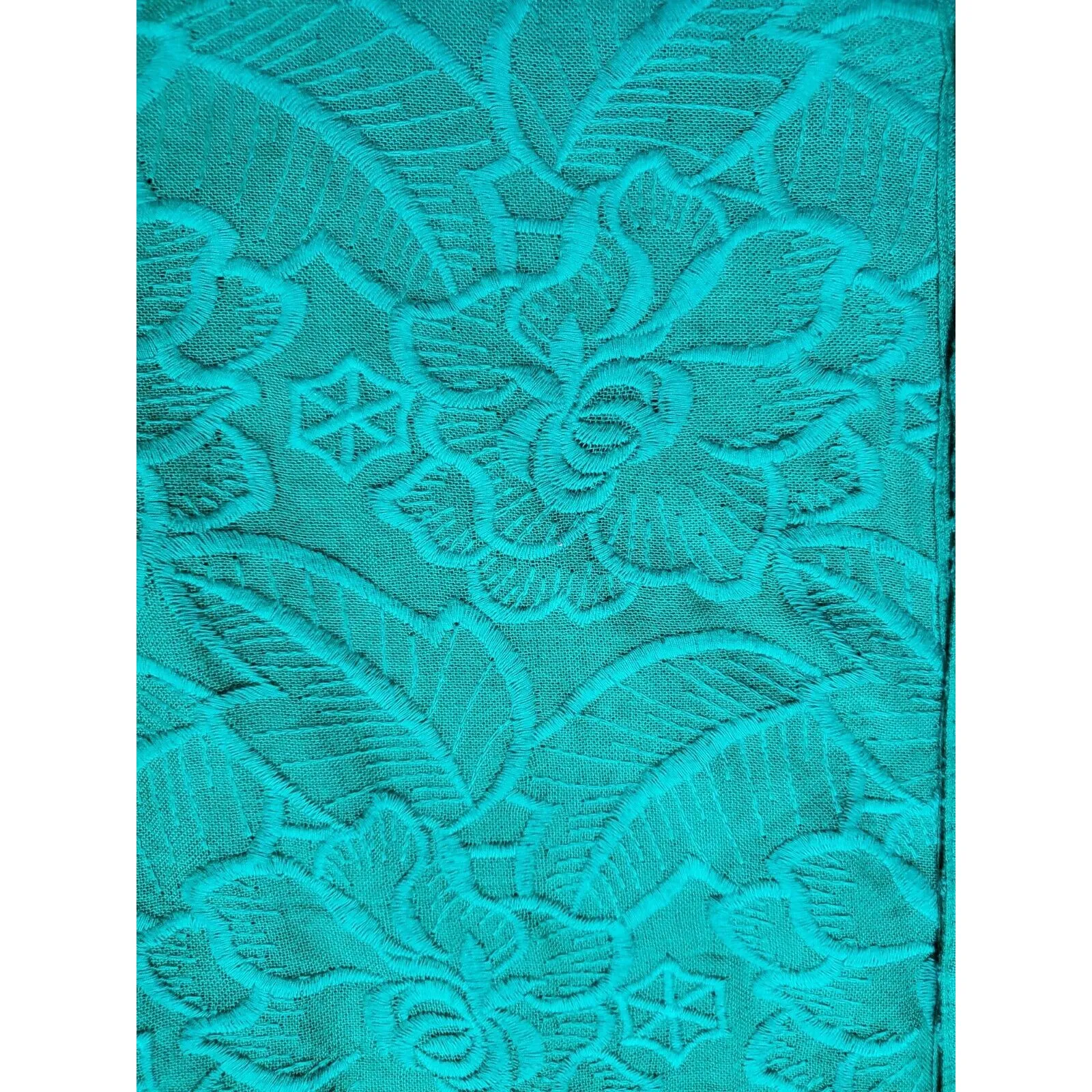 Anthropologie Akemi Kim Shirt Women Medium Embroidered Short Sleeve Green Top Size undefined - Image 3