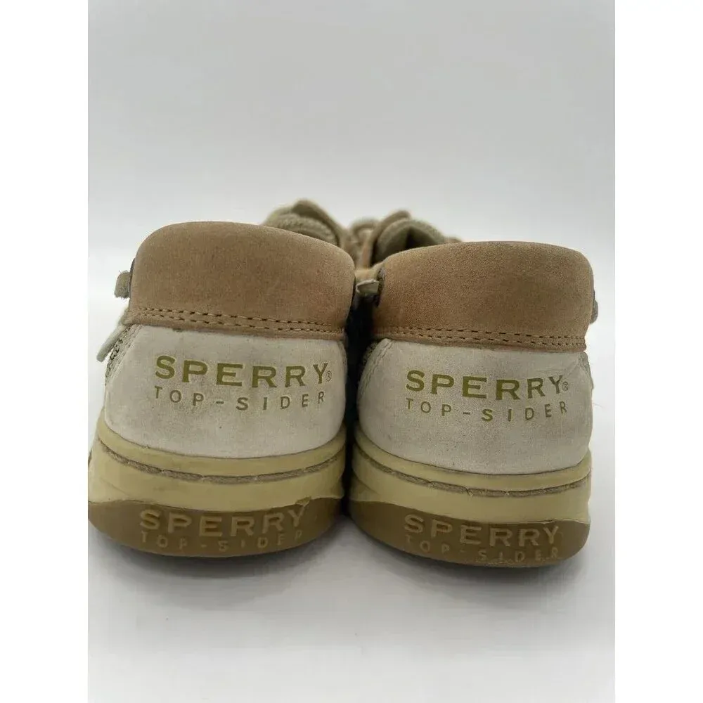 Women's Sperry Top Sider Rosefish Boat Shoes Leather/Linen / Oat. Women Sz 7.5‎ - Image 5