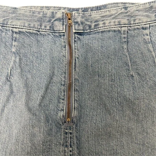 Loft‎ Denim Skirt Frayed Hem A-Line Mini Skirt Casual Party Women's Sz 10 - Image 9