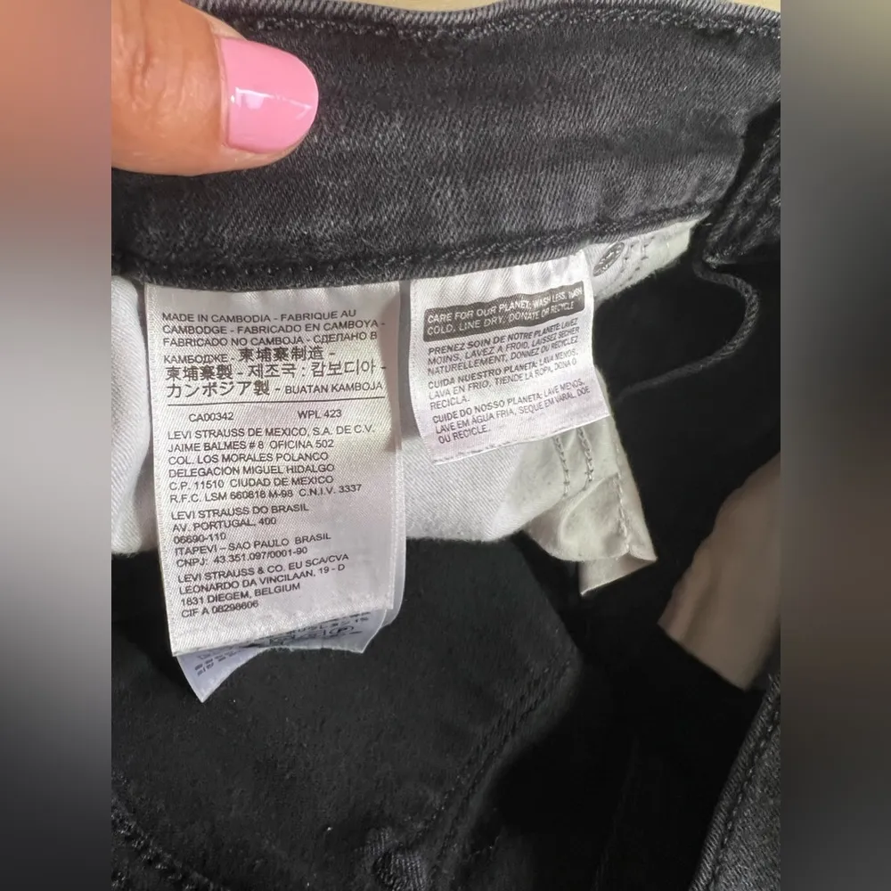 LEVI STRAUSS Premium 311 Shaping Skinny Black Jeans Size 26 - Image 12